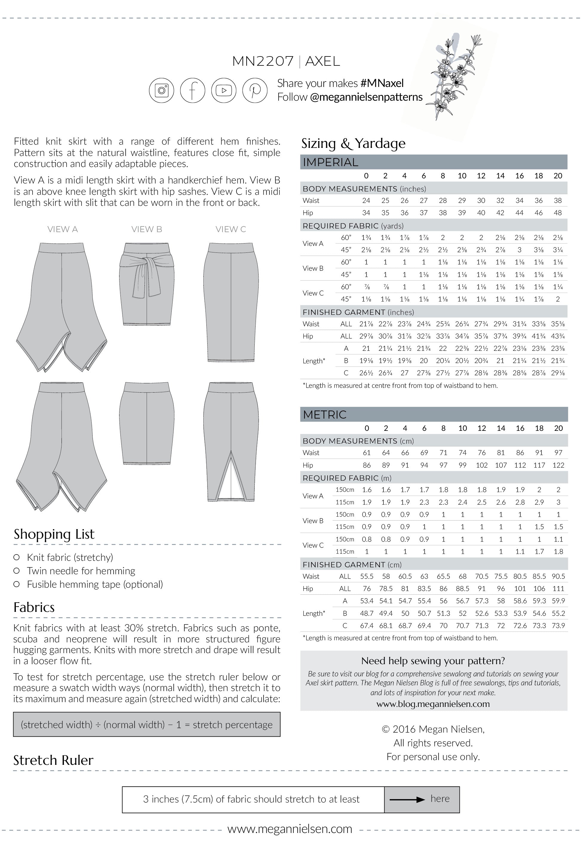 Axel Skirt pattern