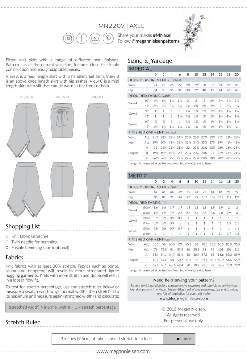 Axel Skirt Sewing Pattern | Megan Nielsen Patterns