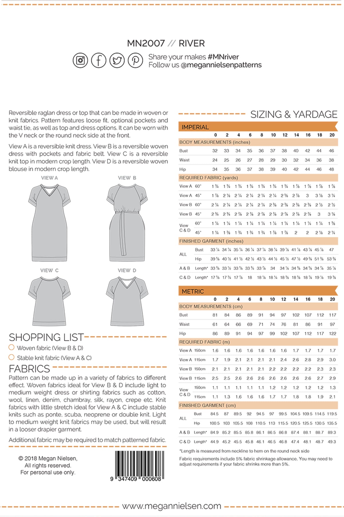 River dress & top pattern