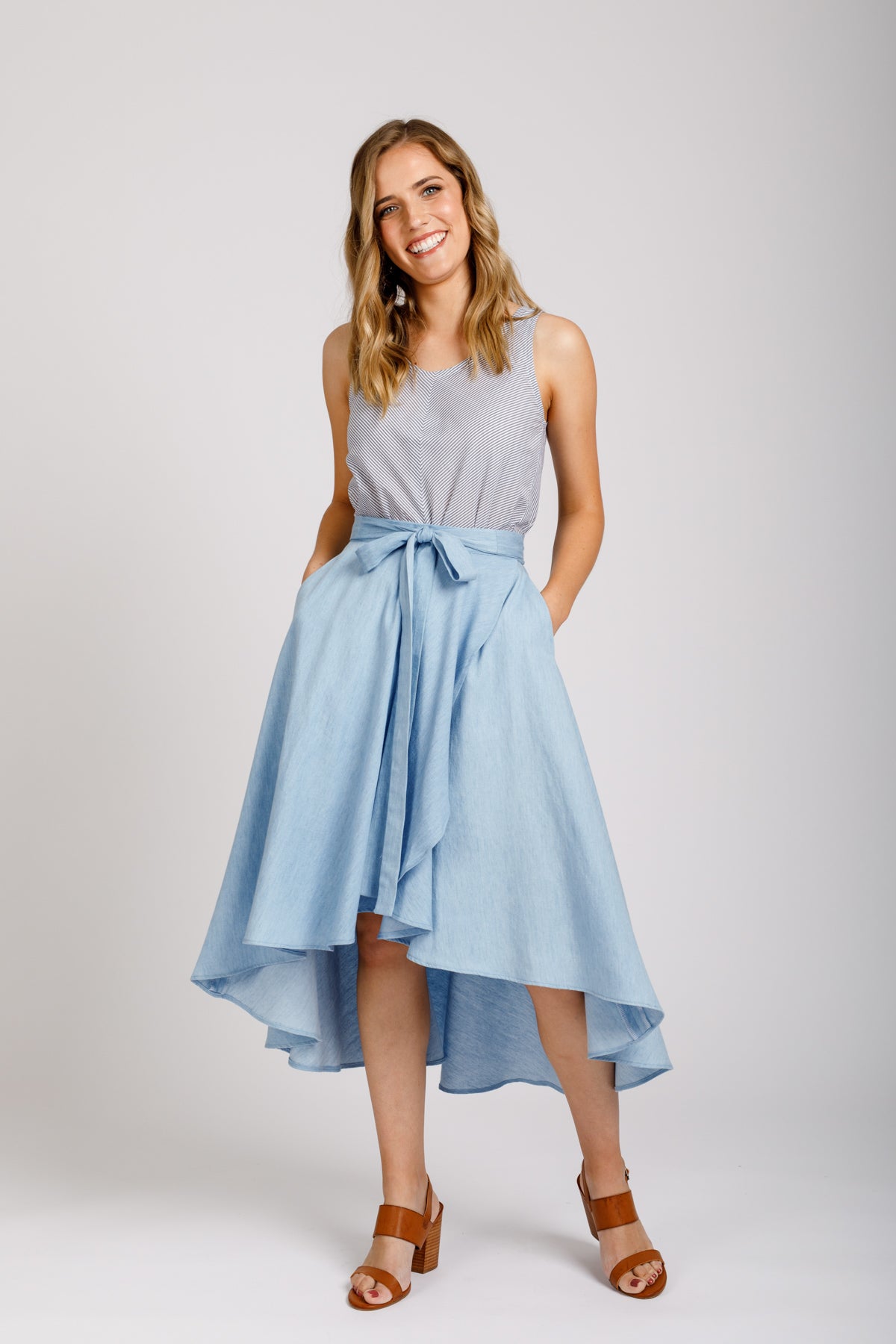 ★LOOPLOOP★Mesh Cover Up Wrap Skirt★Patchwork_Sky Blue★ ☆LOOPLOOP☆Mesh Cover Up Wrap Skirt☆Patchwork_Sky Blue