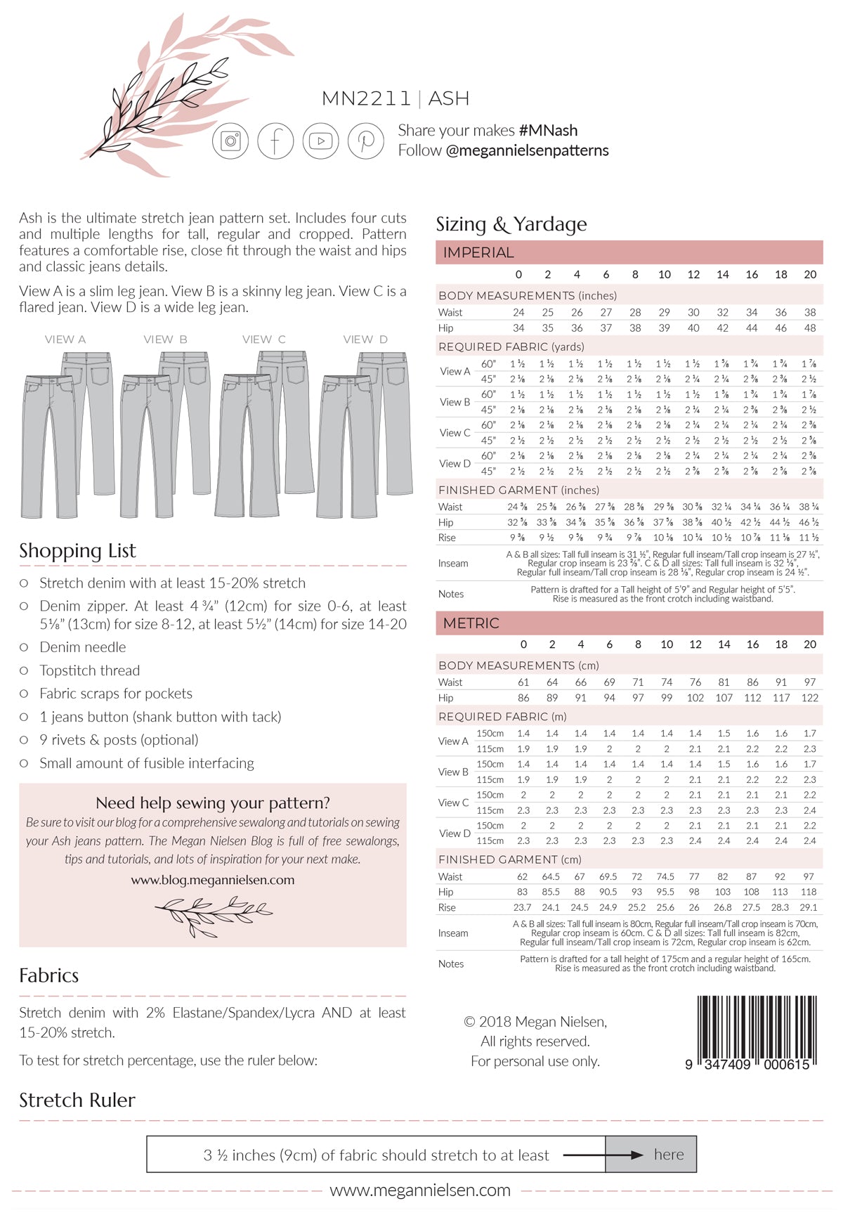 Ash Jeans (4 in 1!) pattern