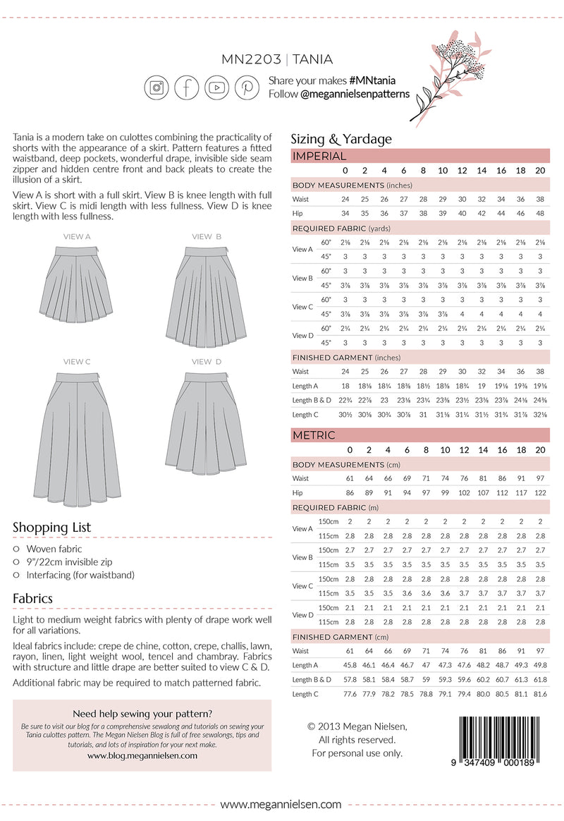 Empire Waist Pants Pattern for Women, Plus Sizes 14 16 18 20 22