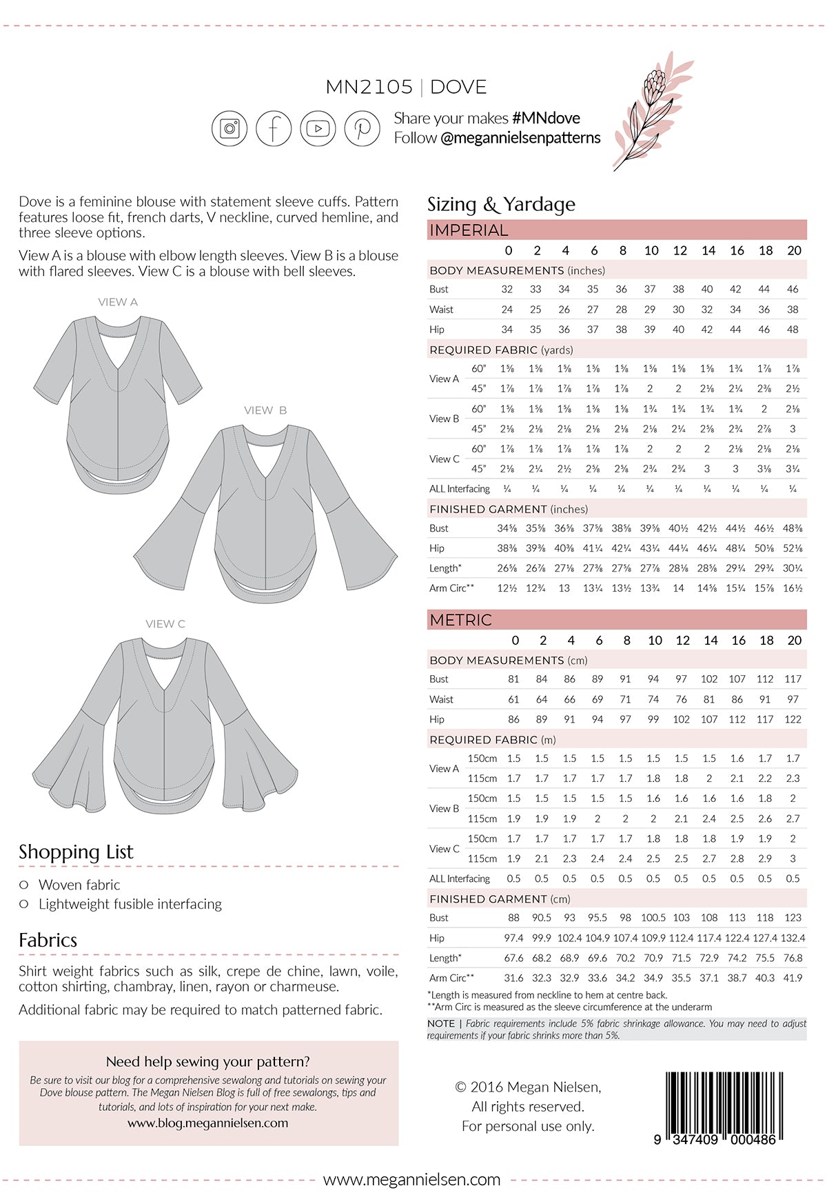 Dove Blouse Pattern – gather here online