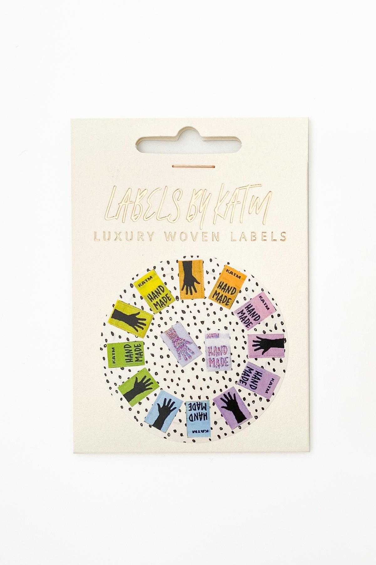 "Rainbow Mini Hands" Woven Label