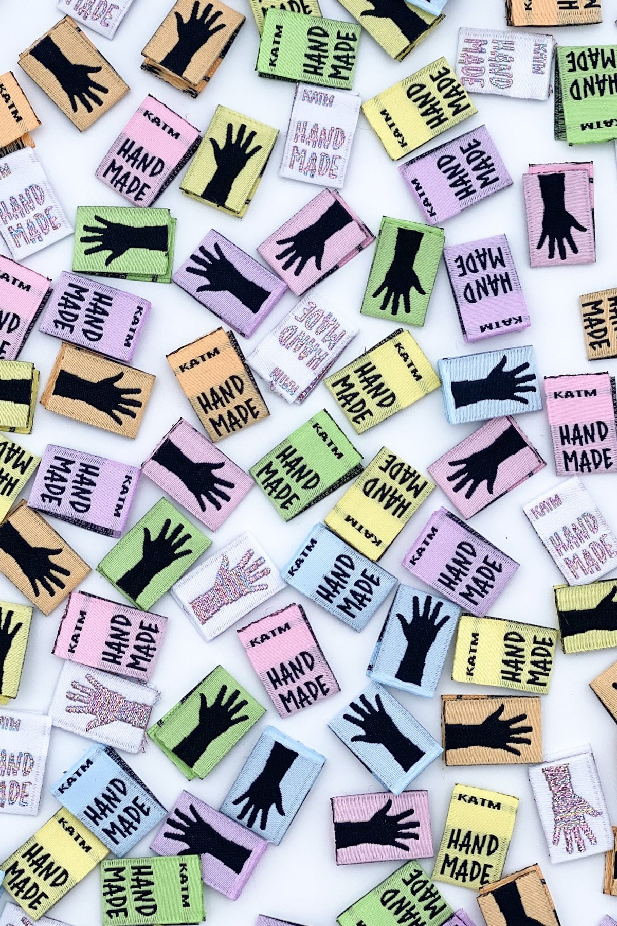 "Rainbow Mini Hands" Woven Label