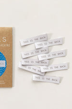 "This is the Back" End Fold Woven Label