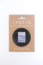"This Is The Back" Woven Label
