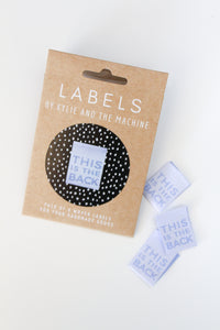 "This Is The Back" Woven Label
