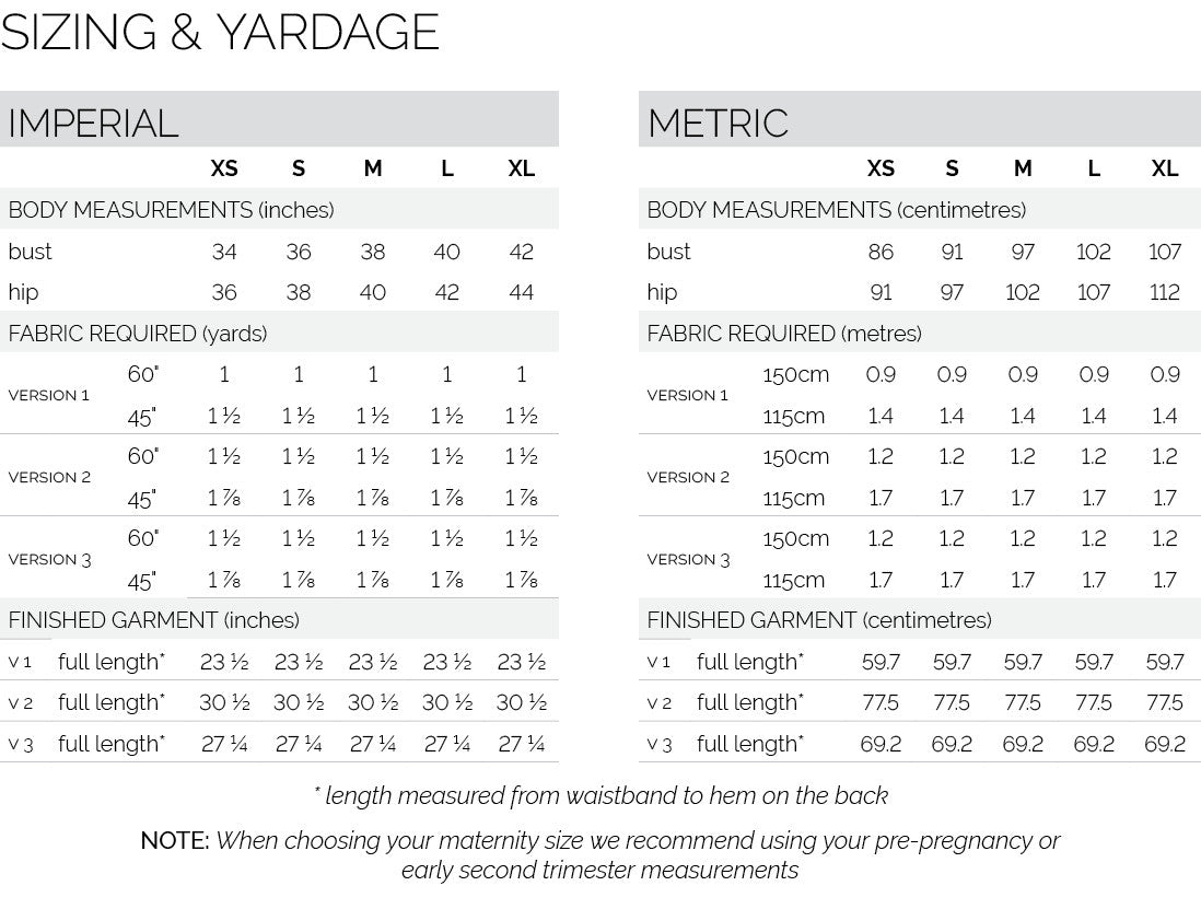 Erin maternity skirt pattern