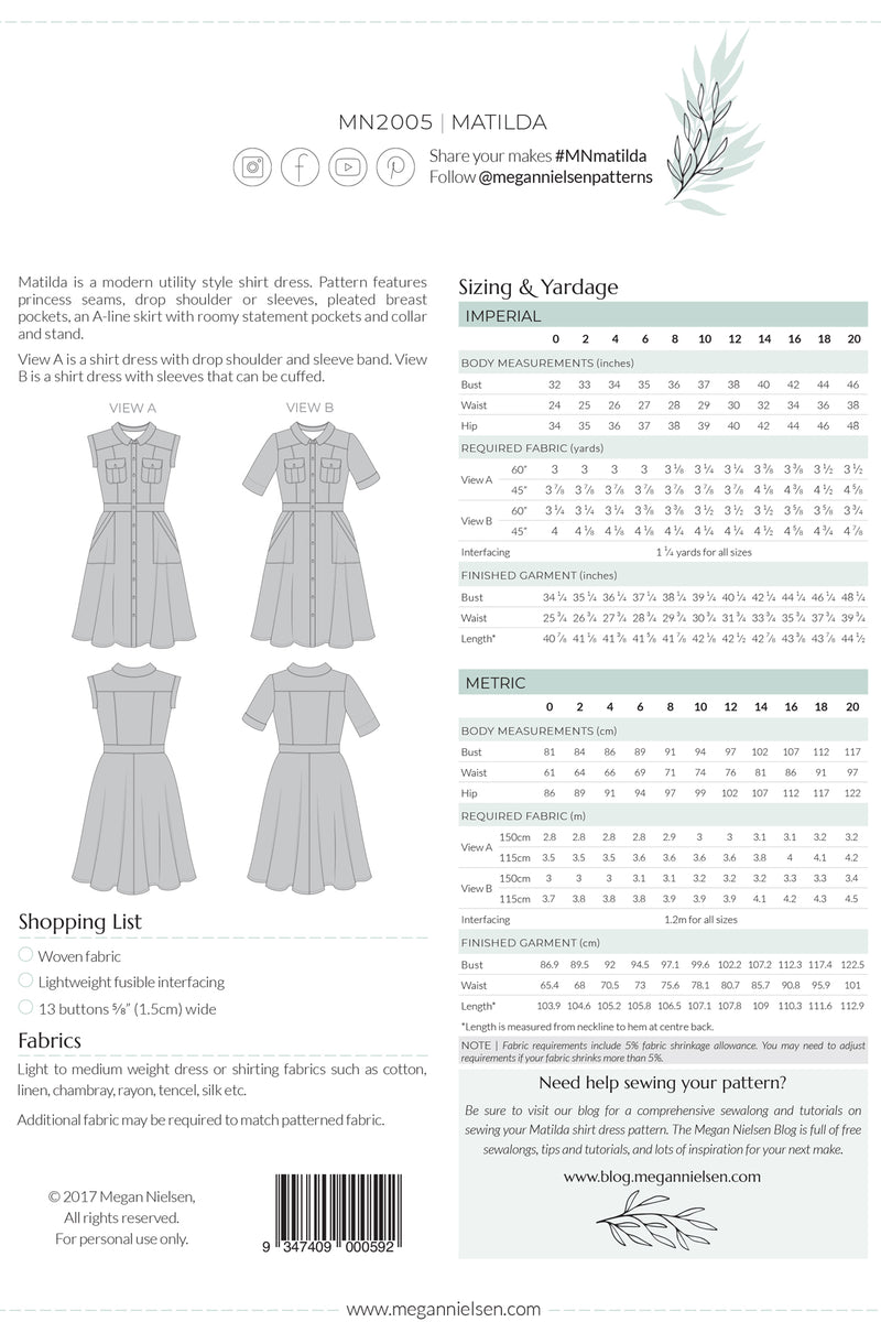 Matilda dress pattern