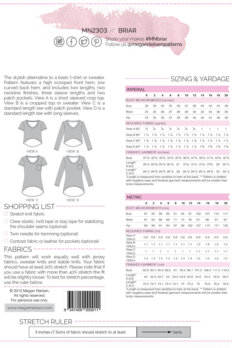 Briar sweater and t-shirt pattern