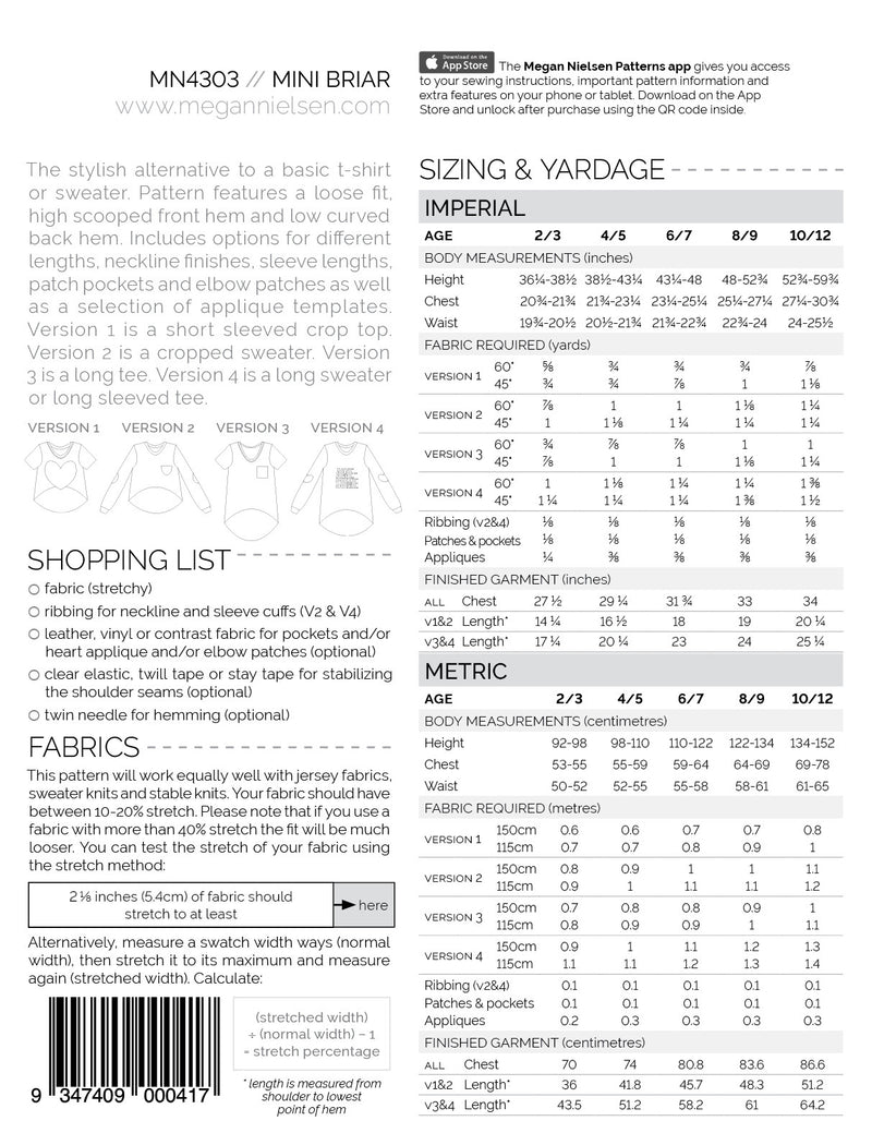 Mini Briar Sweater & Tee Kids Sewing Pattern | Megan Nielsen Patterns mini-briar-sweater-tee-kids-sewing-pattern-megan-nielsen-patterns