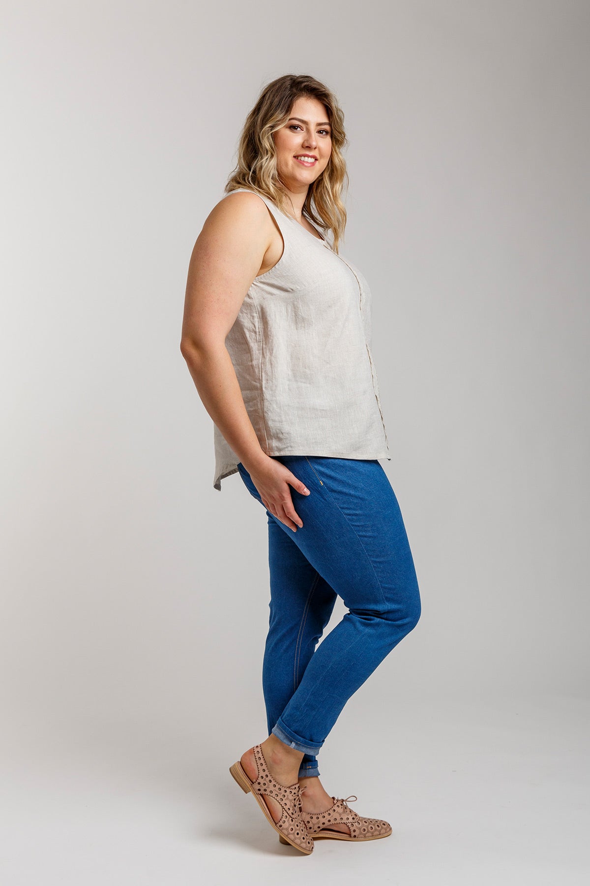 Eucalypt Curve woven tank top & dress pattern