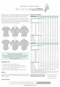 Rowan Curve bodysuit and tee pattern