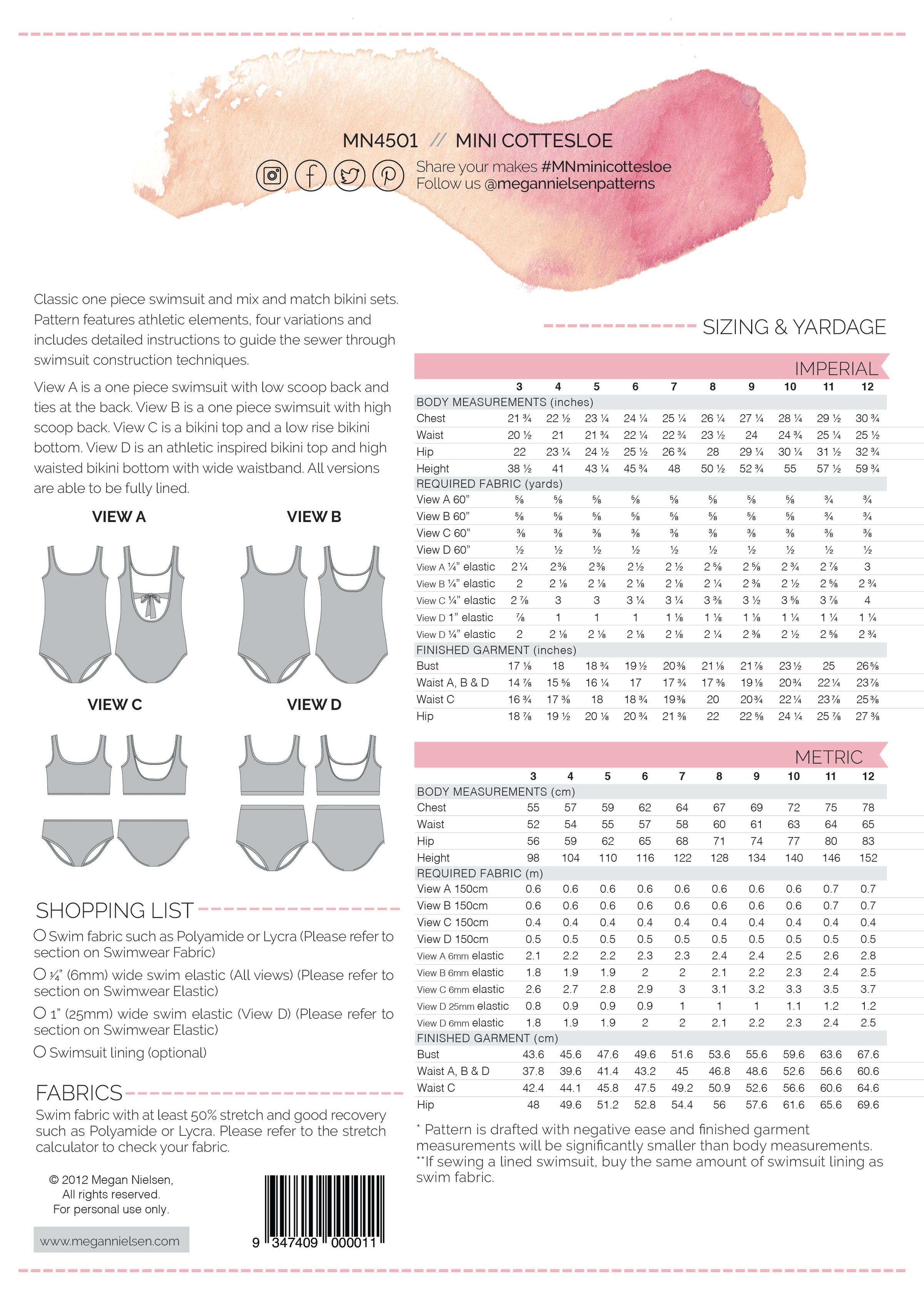Mini Cottesloe Swimsuit pattern
